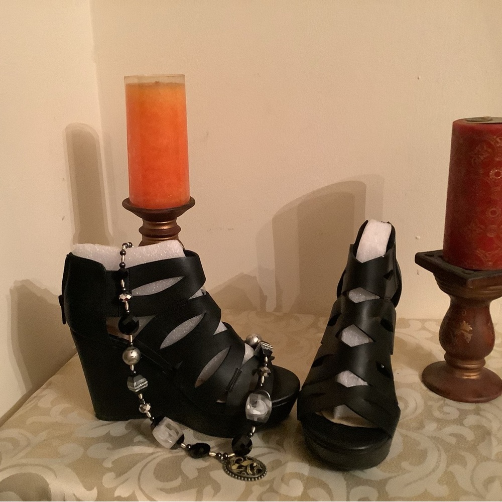 Torrid Black Wedge Sandals